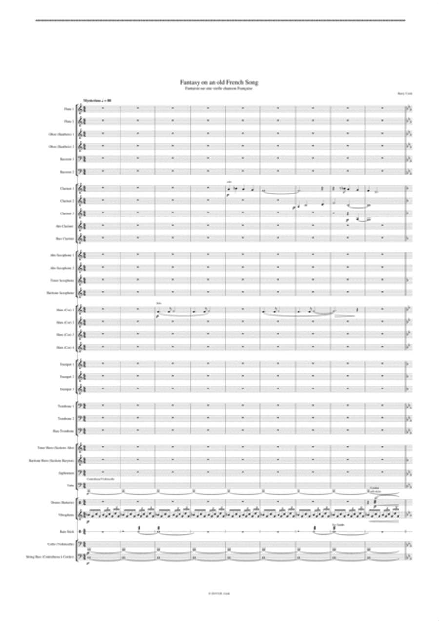Fantasy on an Old French Song Concert Band scores gallery preview page 3