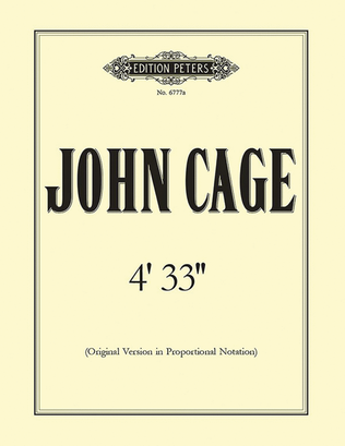 Book cover for 4'33'' (Original Version in Proportional Notation)