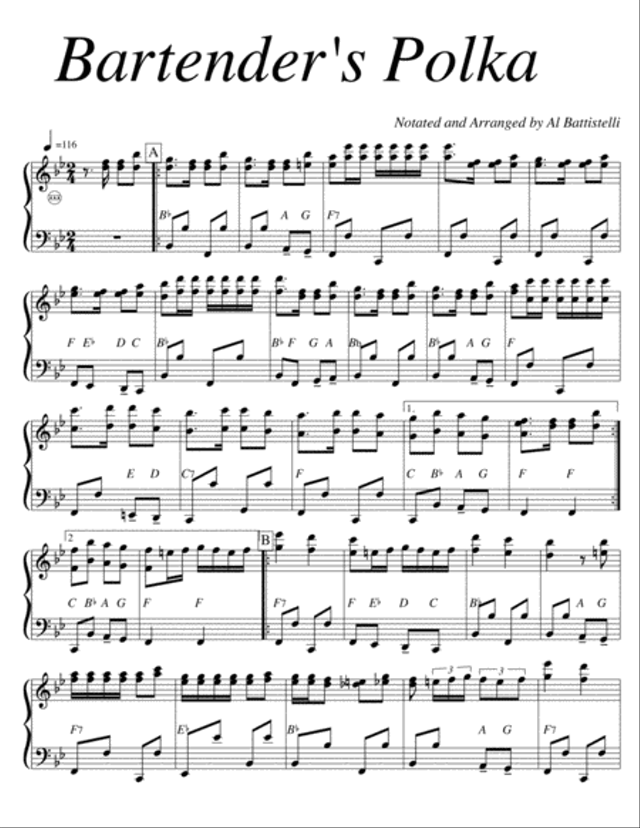 Bartender's Polka Accordion scores gallery preview page 1
