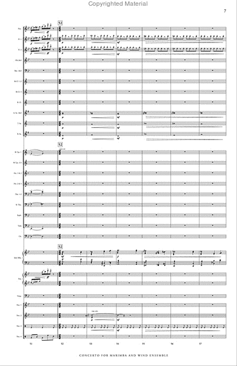 Concerto No. 2 for Marimba & Wind Ensemble Concert Band scores gallery preview page 8