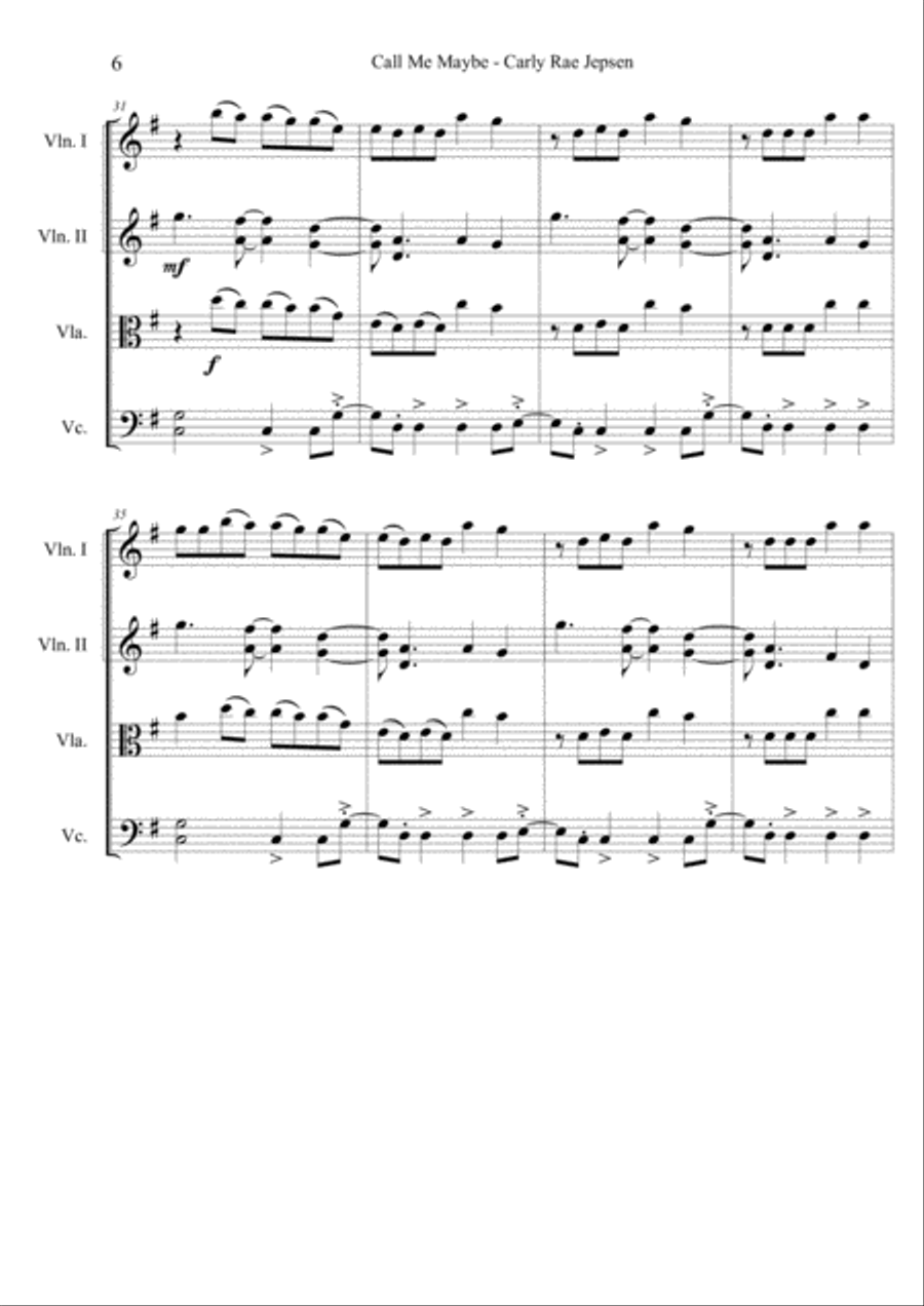 Call Me Maybe Call Me Maybe Small Ensemble scores gallery preview page 6