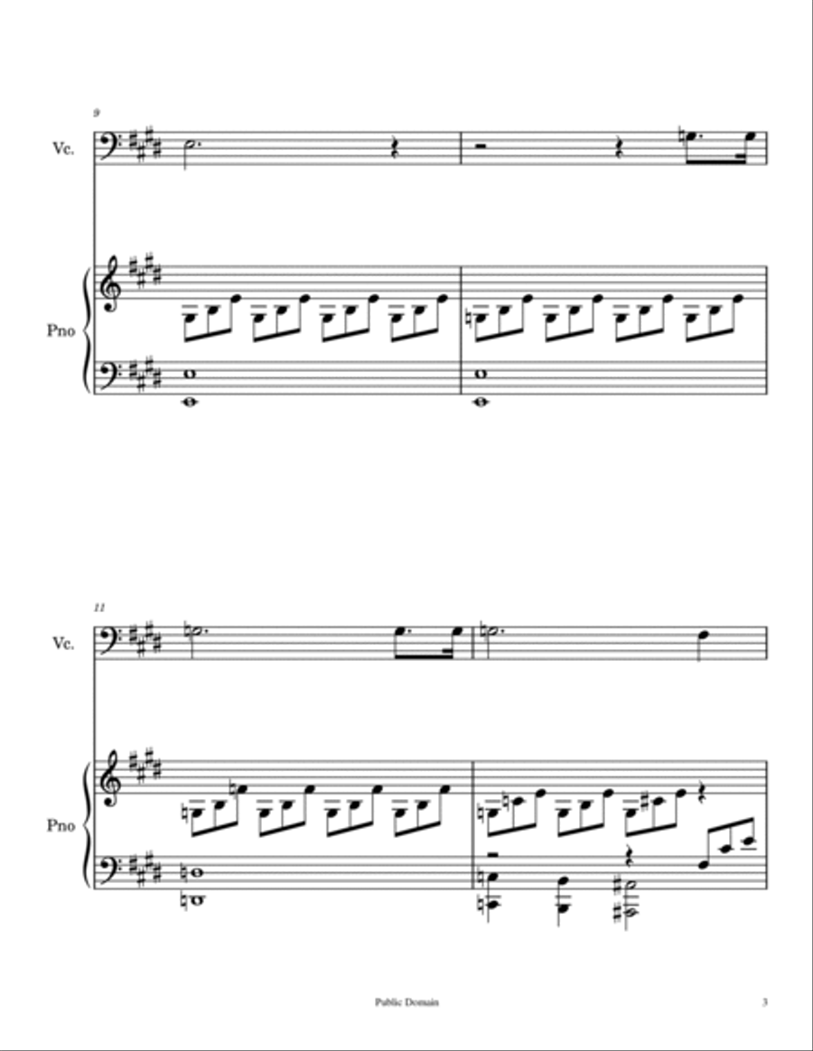 Moonlight Sonata - Cello and Piano - 1st movement Moonlight Sonata - Cello and Piano - 1st movement Piano scores gallery preview page 3
