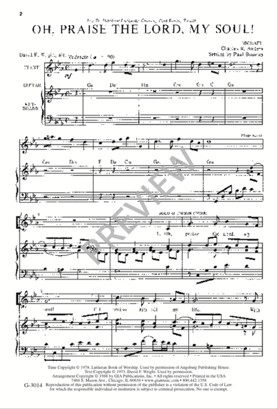 Oh, Praise the Lord, My Soul! 2-Part scores gallery preview page 3