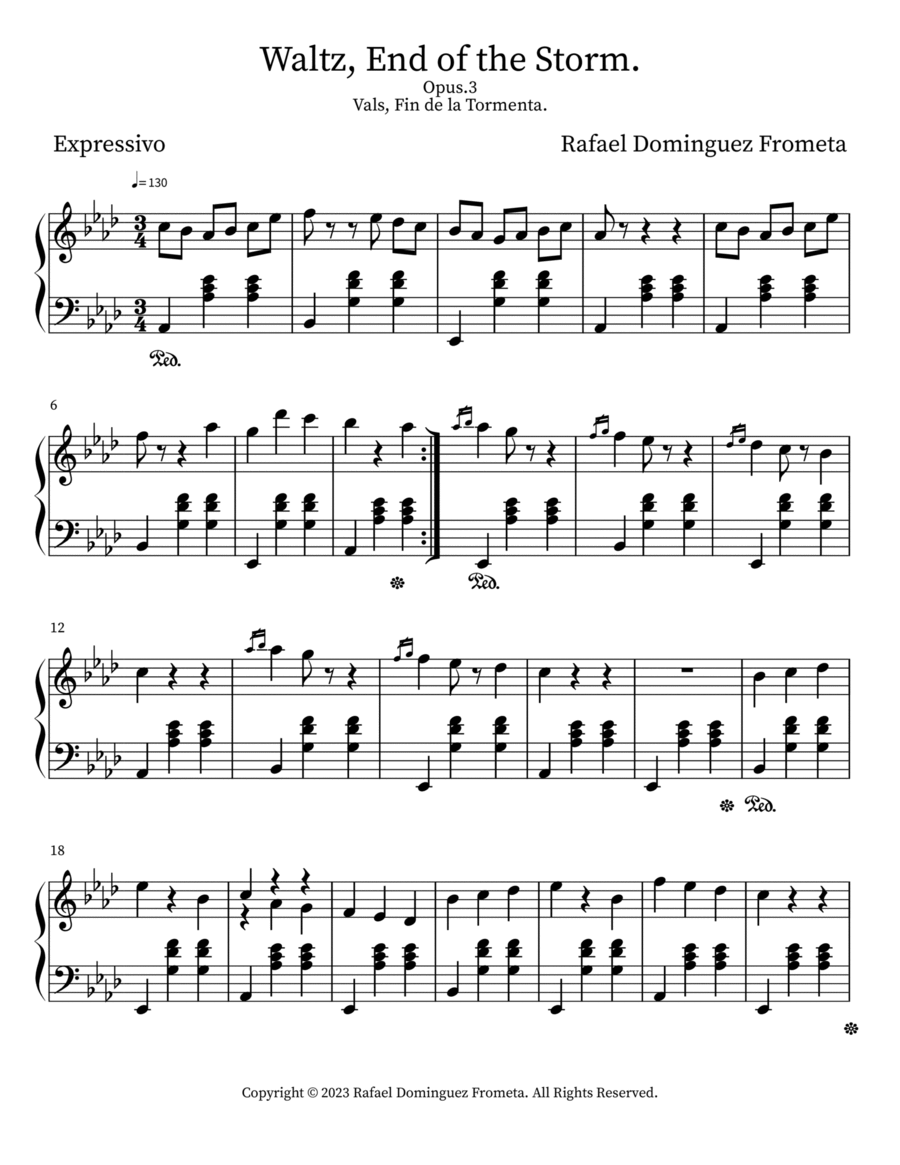 Waltz, End of the Storm. Waltz, End of the Storm. Piano Solo scores gallery preview page 1