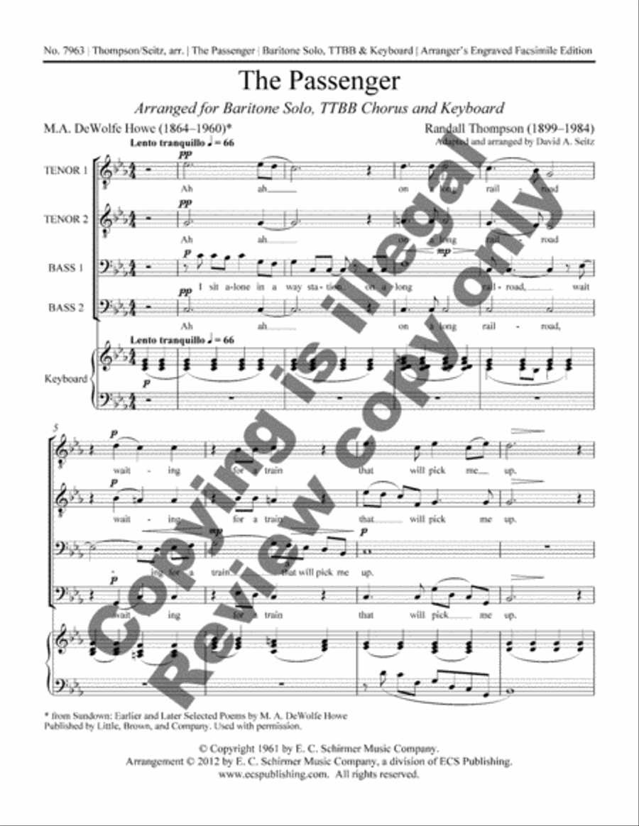 The Passenger The Passenger TTBB scores gallery preview page 7