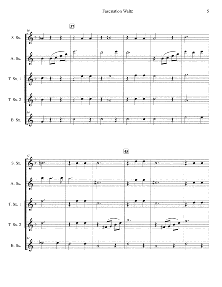 Fascination Waltz for Saxophone Quintet (SATTB or AATTB) image number null