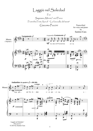 Book cover for Puccini-La F.del W._Act1 Laggiù nel soledad-Soprano and piano