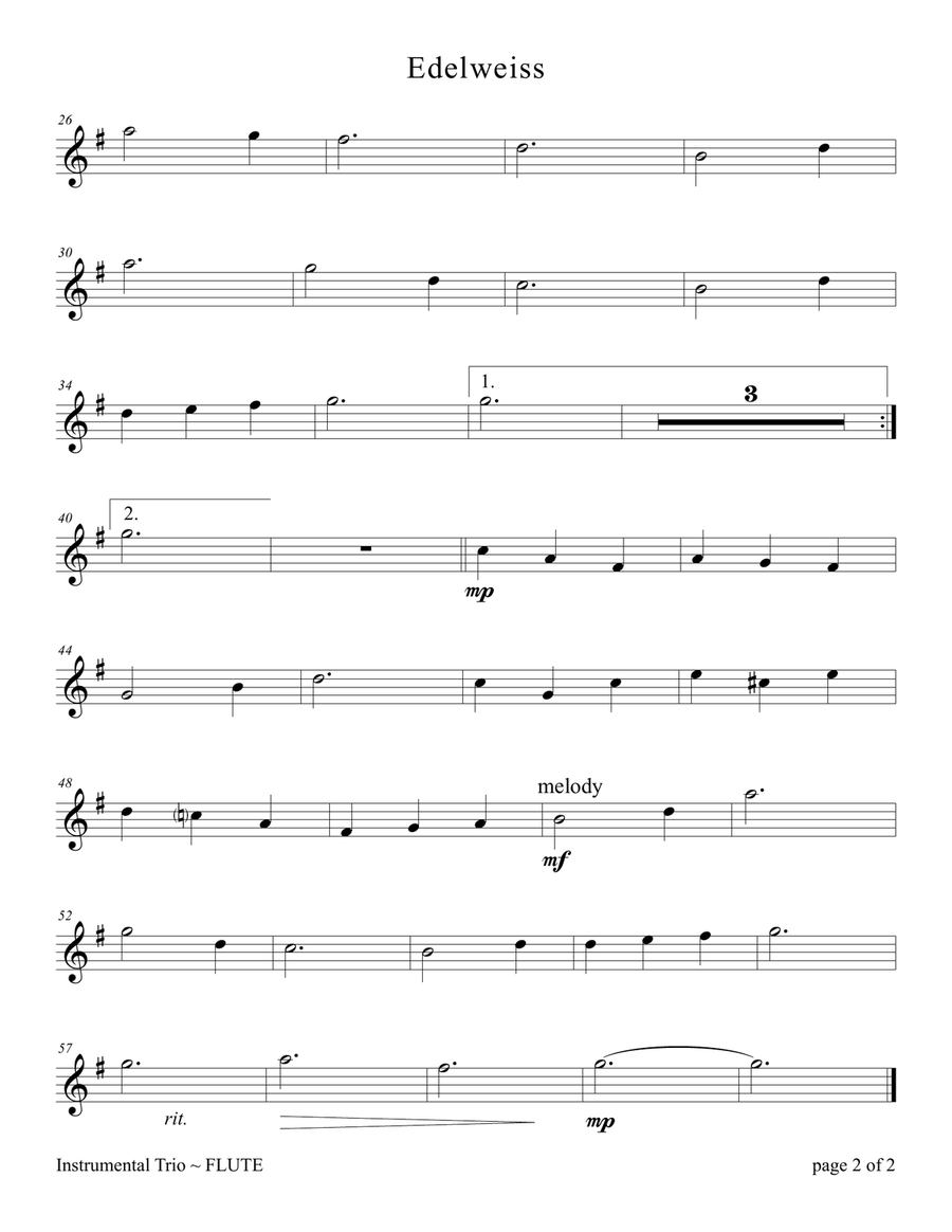 Edelweiss Flute scores gallery preview page 2
