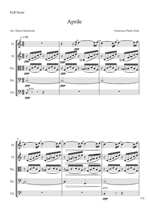 Aprile - High Voice and String Quintet - Full Score and Parts Set
