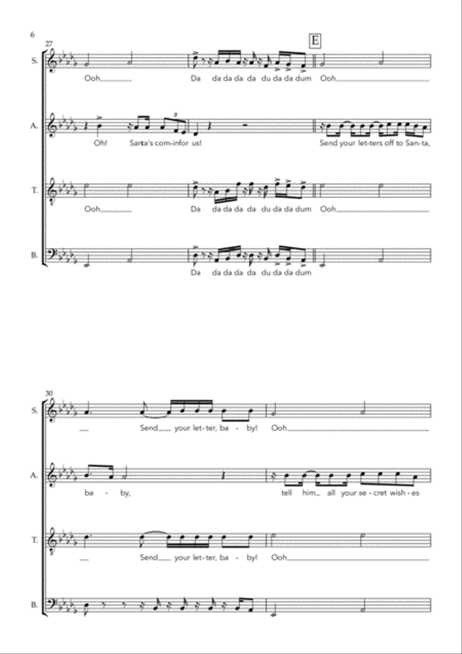 Santa's Coming For Us 4-Part scores gallery preview page 6