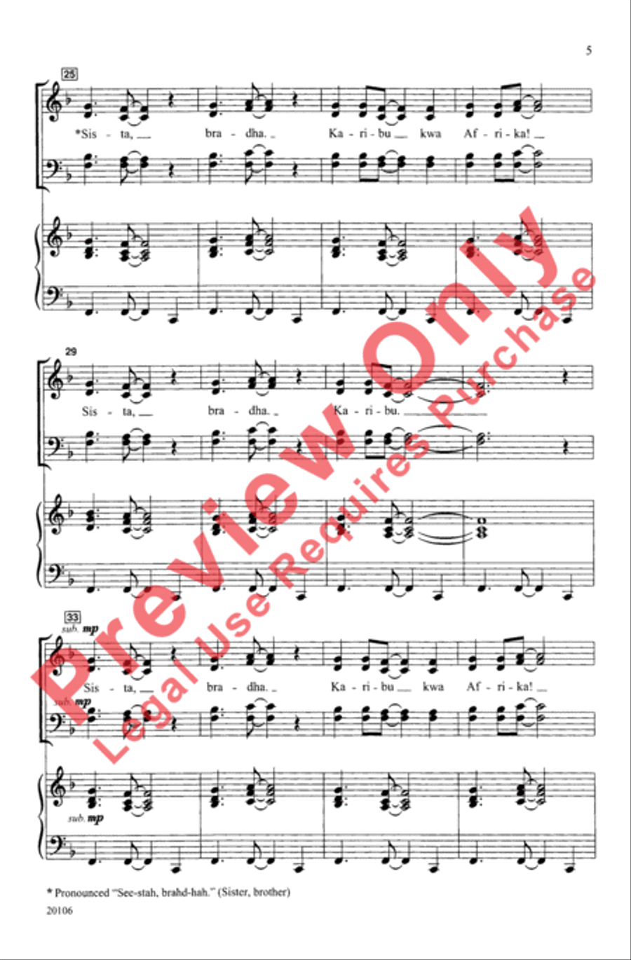 Jambo, Karibu Kwa Afrika Jambo, Karibu Kwa Afrika 4-Part scores gallery preview page 5