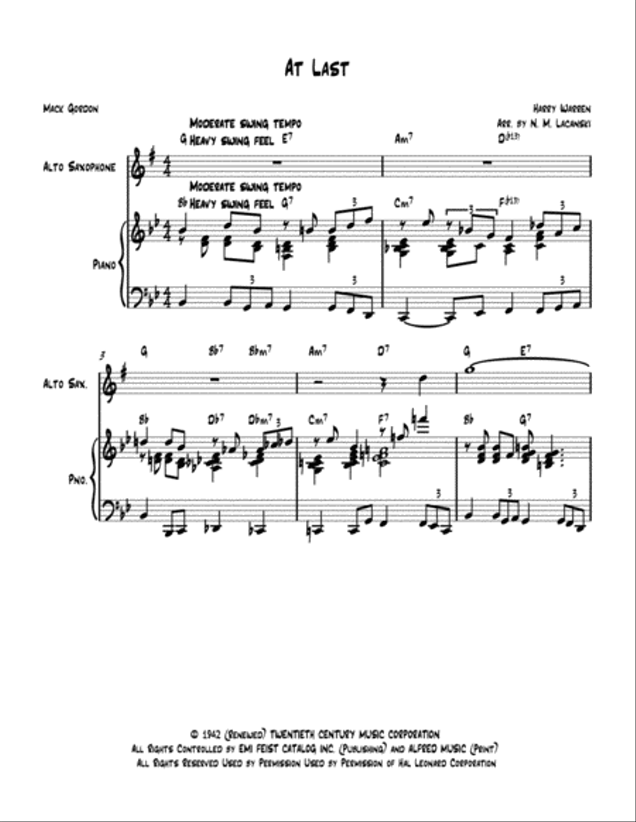 At Last Alto Saxophone scores gallery preview page 2