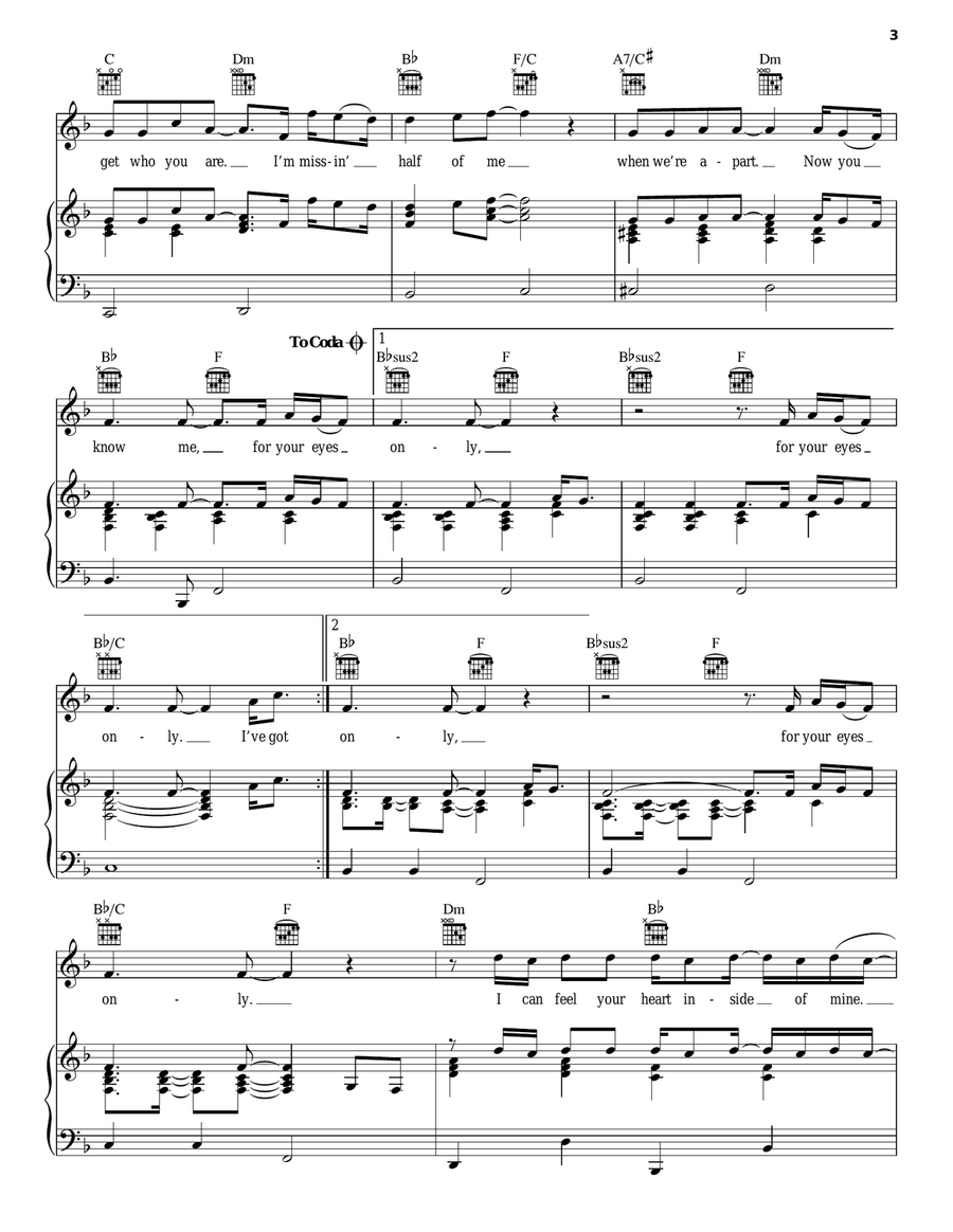If I Could Fly Piano, Vocal, Guitar scores gallery preview page 3