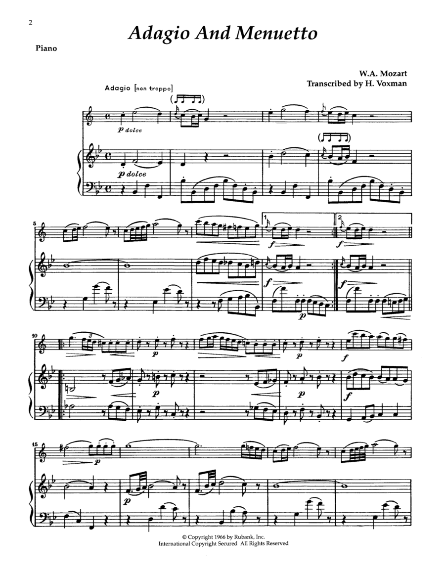 Adagio & Meneutto Adagio & Meneutto School and Community scores gallery preview page 1