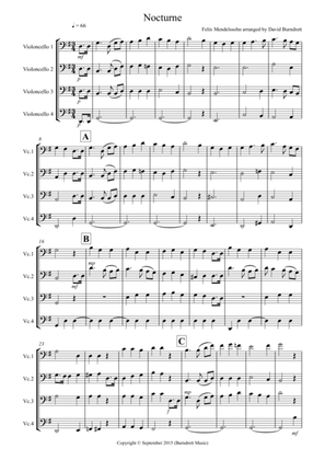 Nocturne from (A Midsummer Night's Dream) for Cello Quartet