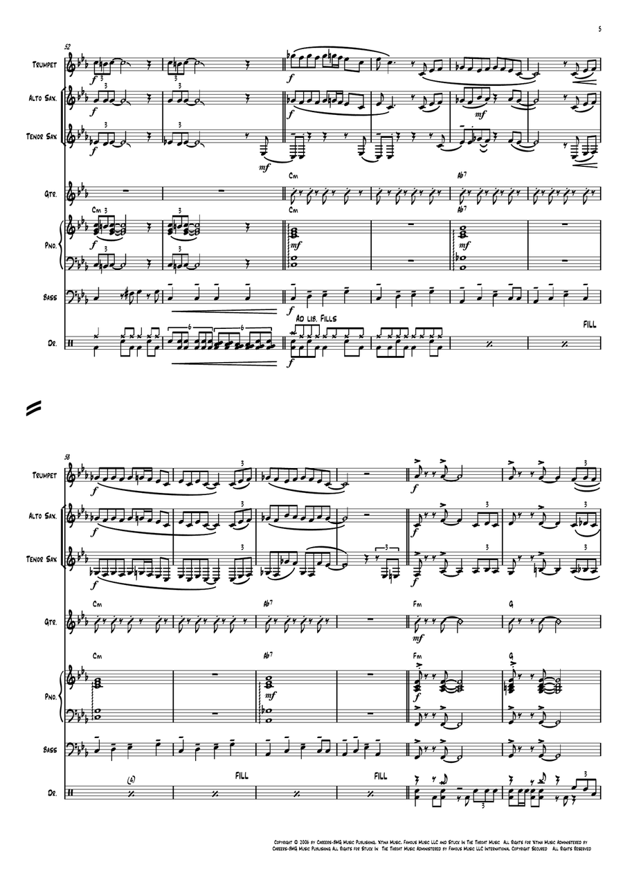 Nasty Naughty Boy Jazz Ensemble scores gallery preview page 5