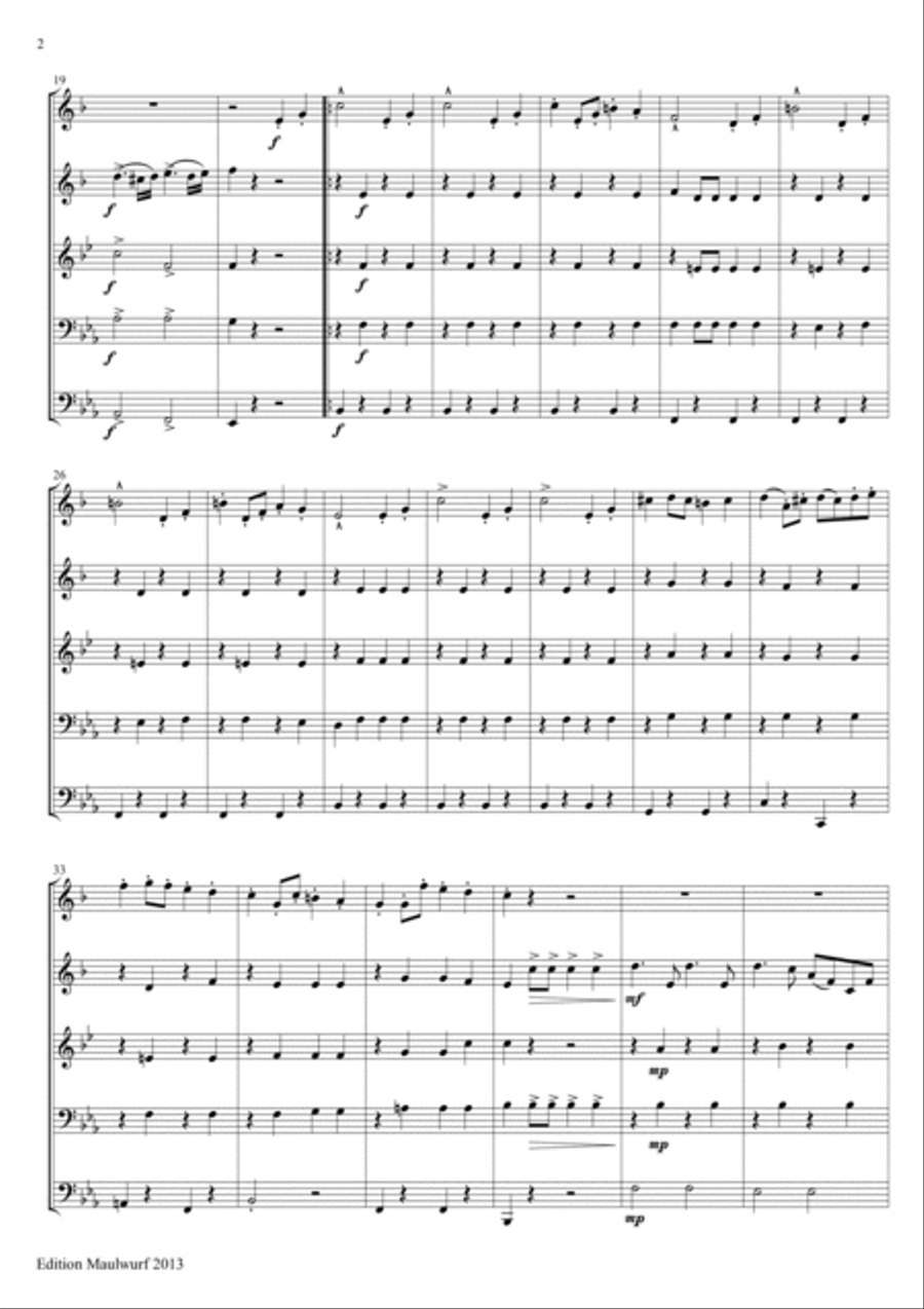 Helenenmarsch Brass Quintet scores gallery preview page 2