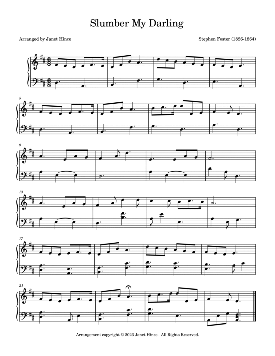 Slumber My Darling Celtic Harp scores gallery preview page 1