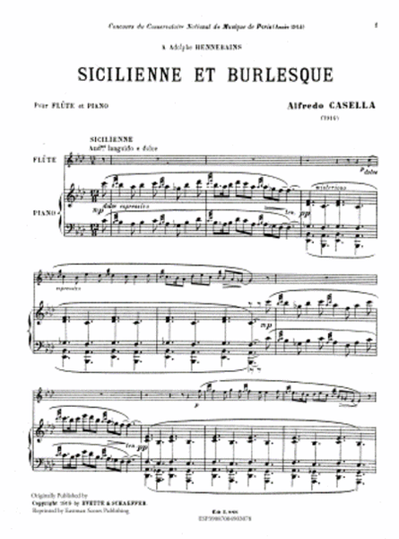 Sicilienne et burlesque, pour flute et piano