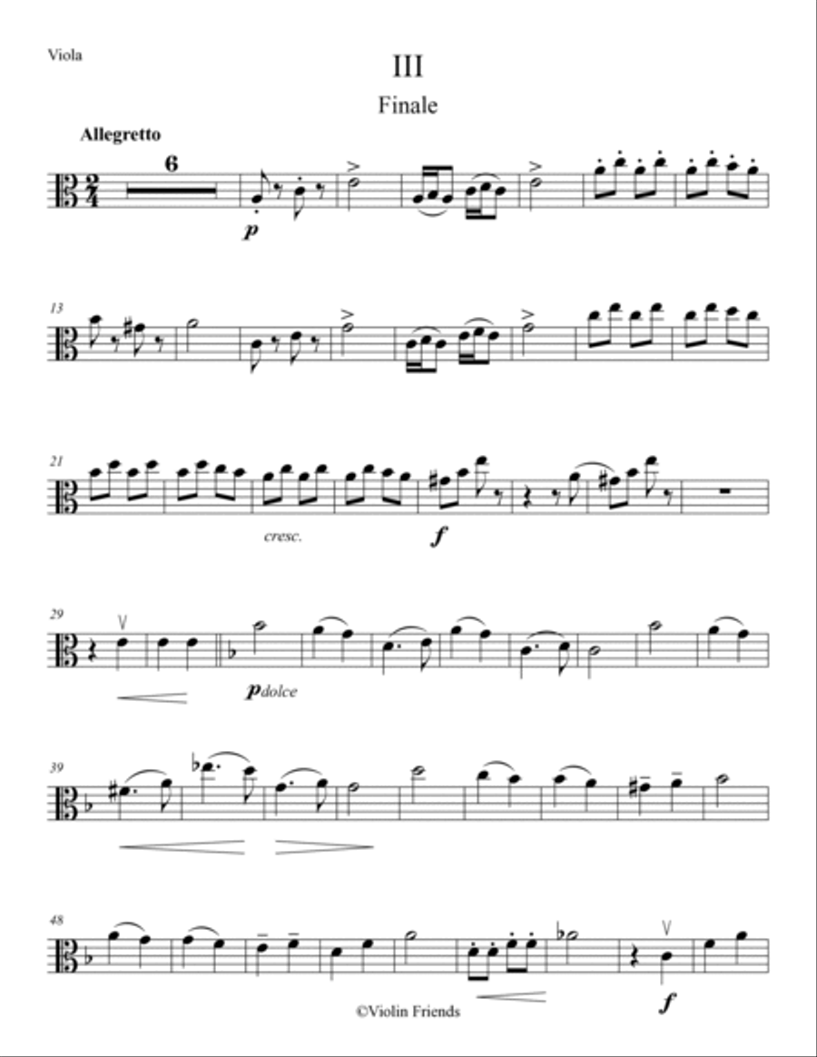 Concertino by Leo Portnoff Op.13 arr.for Viola and Piano Chamber Music scores gallery preview page 6