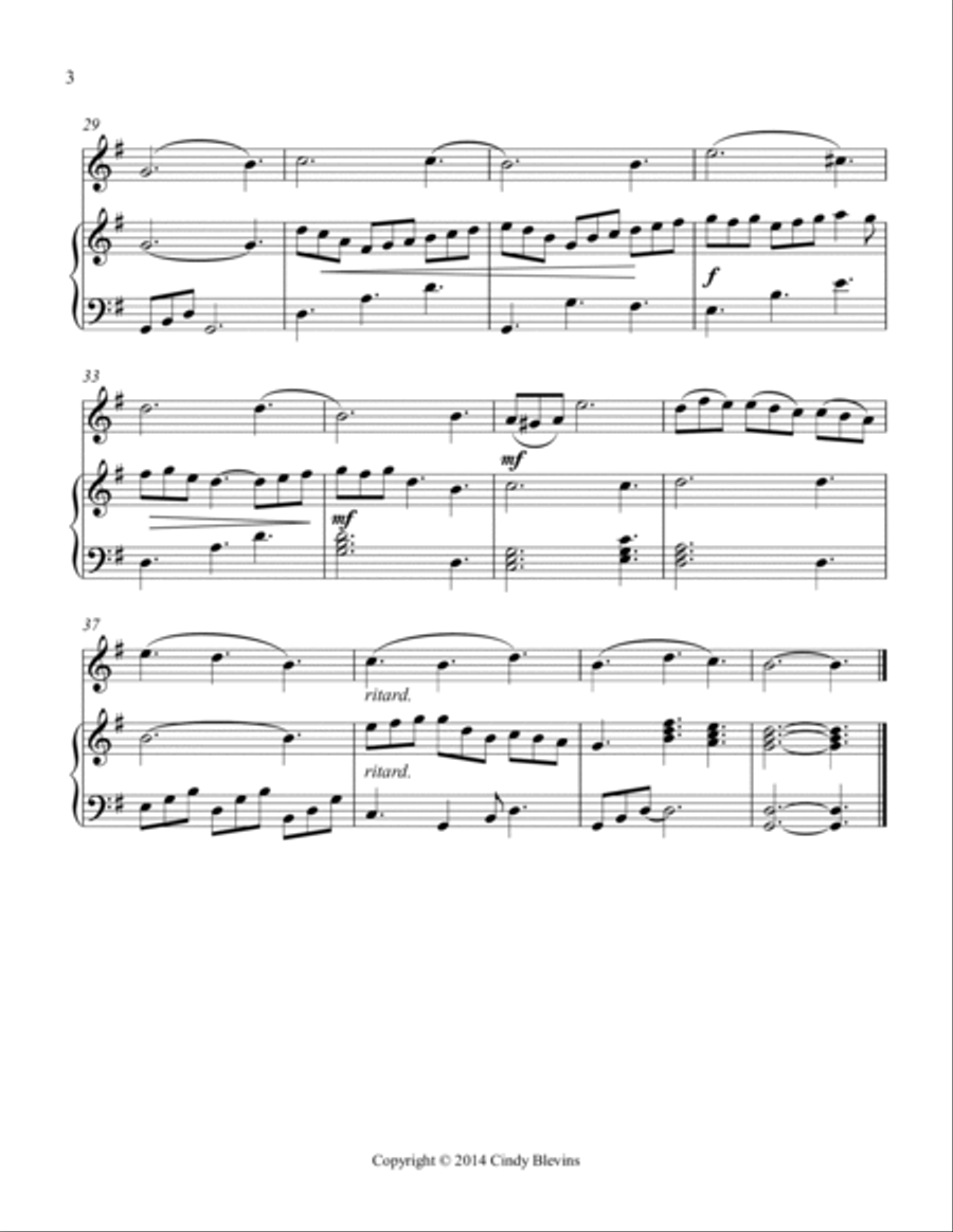 Beautiful Dreamer, for Harp and Violin String Duet scores gallery preview page 4