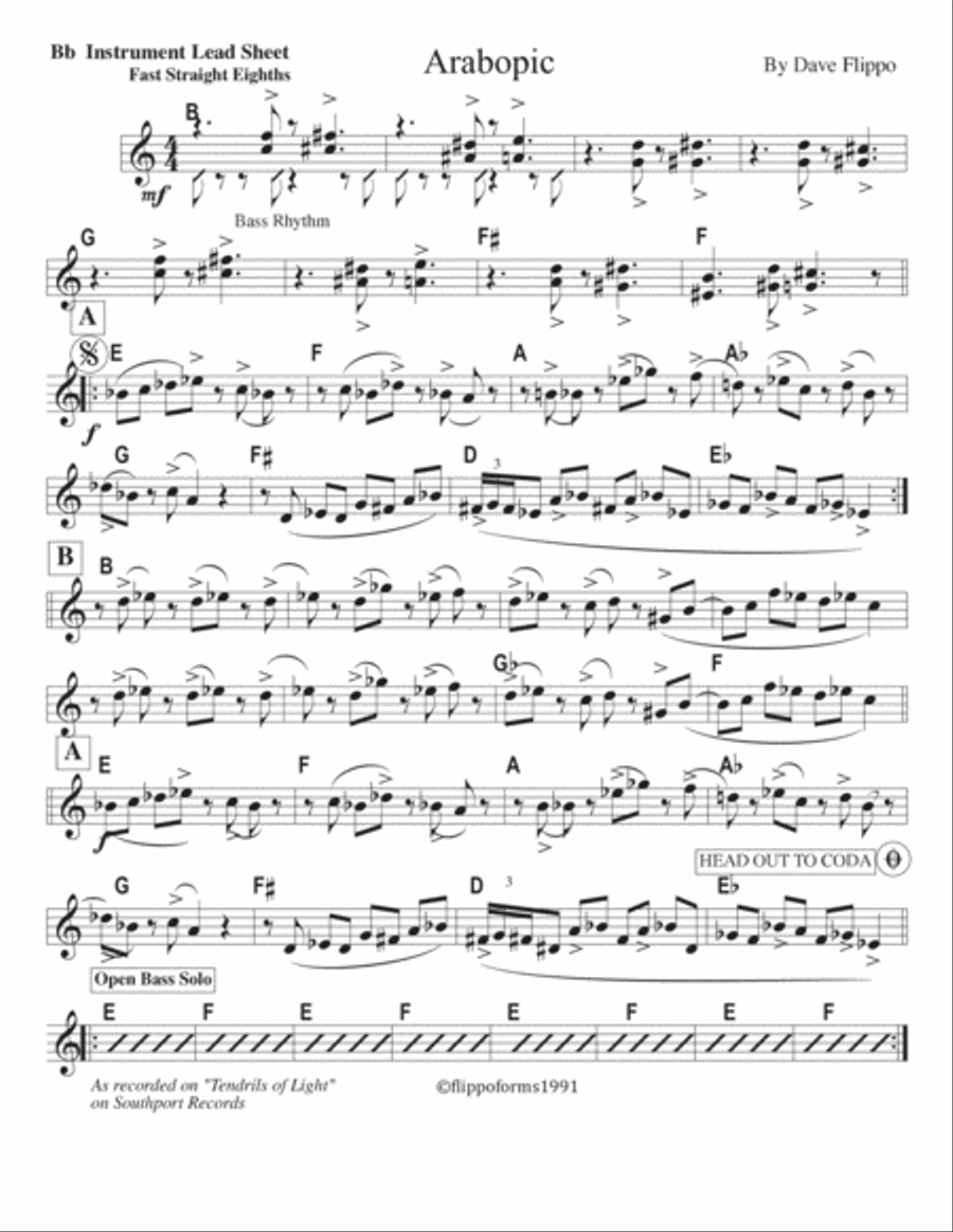 ARABOPIC - The Globaljazz Series - Upbeat Middle Eastern Groove - includes leads in C, Bb and Eb Jazz Ensemble scores gallery preview page 4
