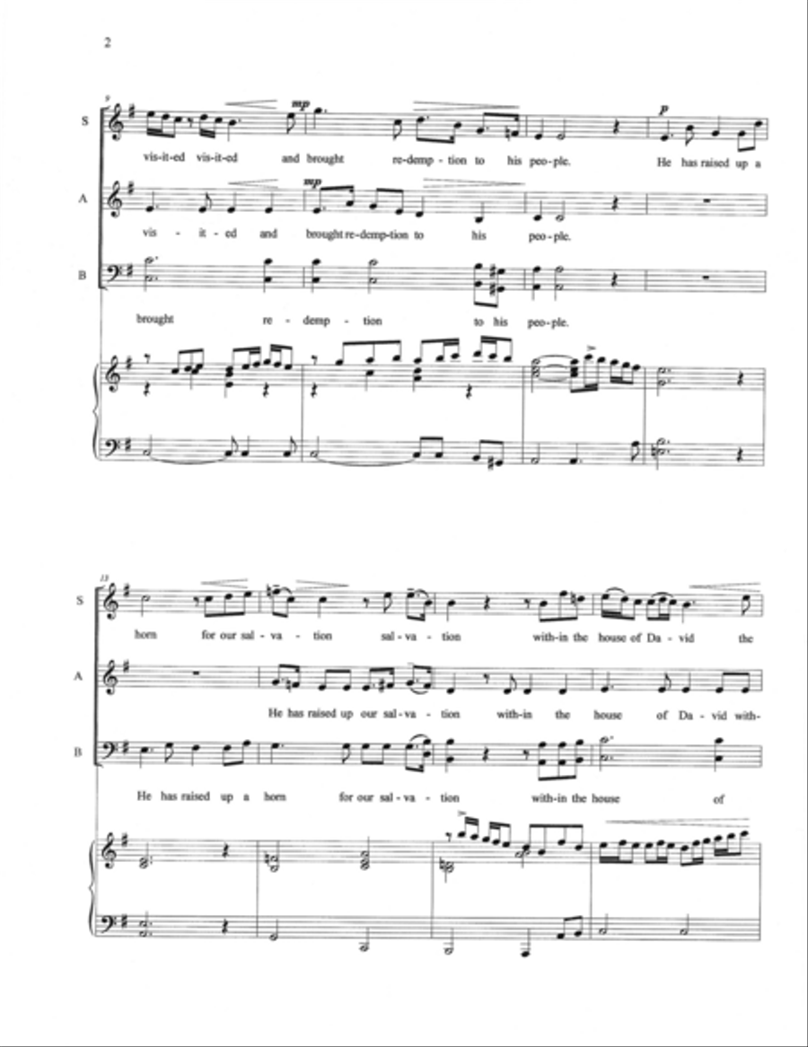 Benedictus (Canticle of Zechariah) 3-Part scores gallery preview page 2