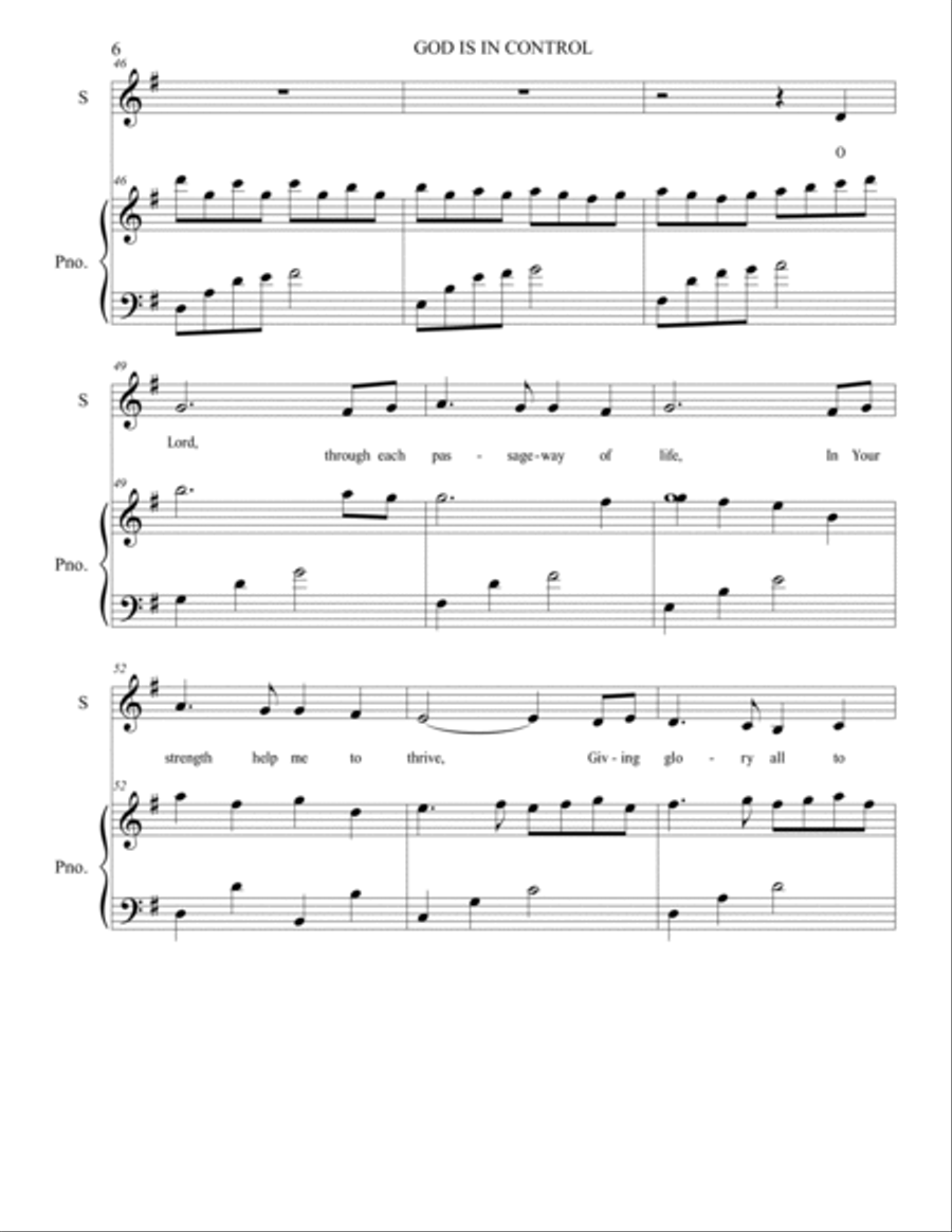 God Is In Control Voice scores gallery preview page 6