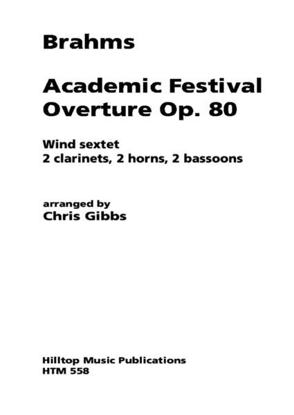 Academic Festival Overture Op. 80 arr. two clarinets, two horns and two bassoons image number null