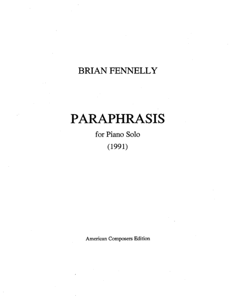 [Fennelly] Paraphrasis