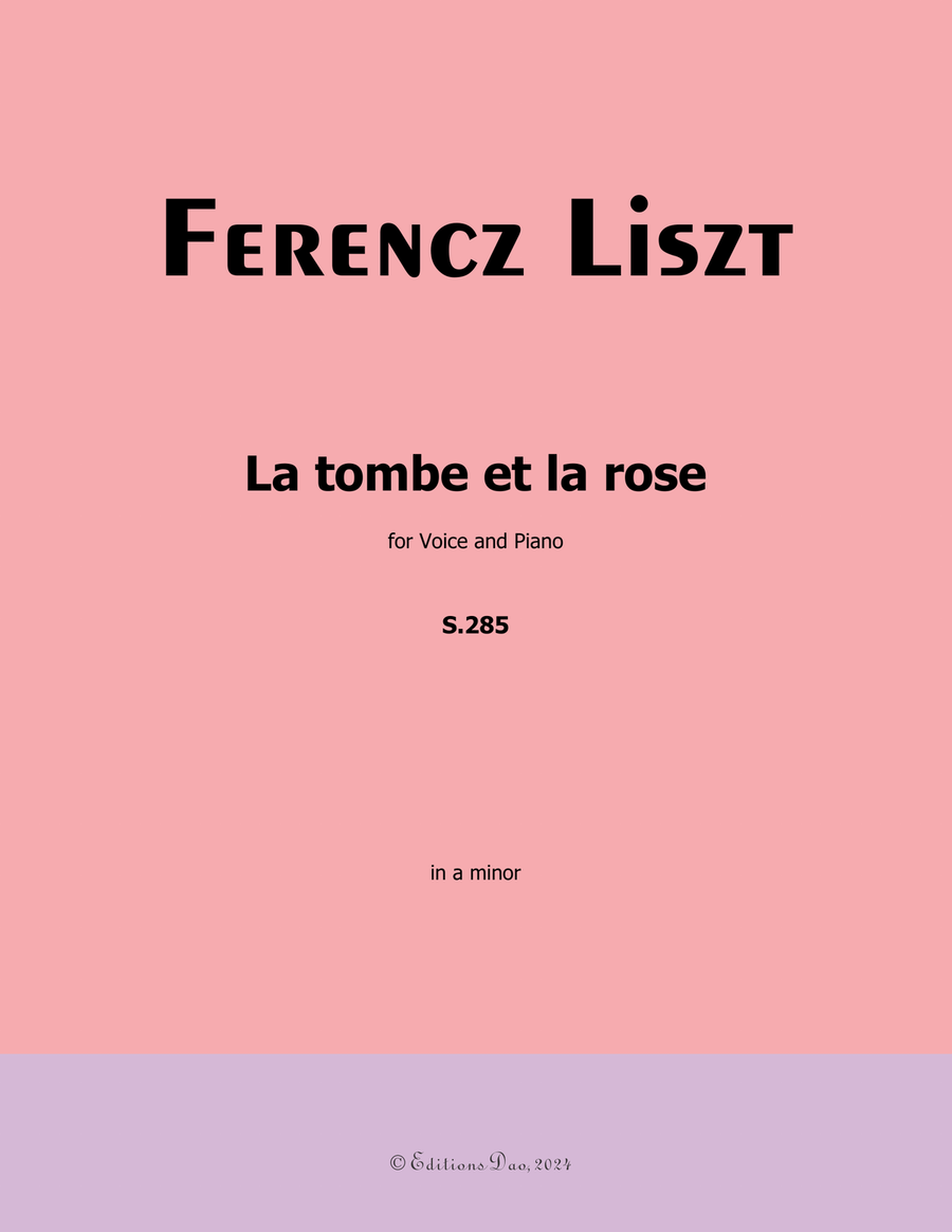La tombe et la rose, by Liszt, S.285, in a minor Voice scores gallery preview page 1