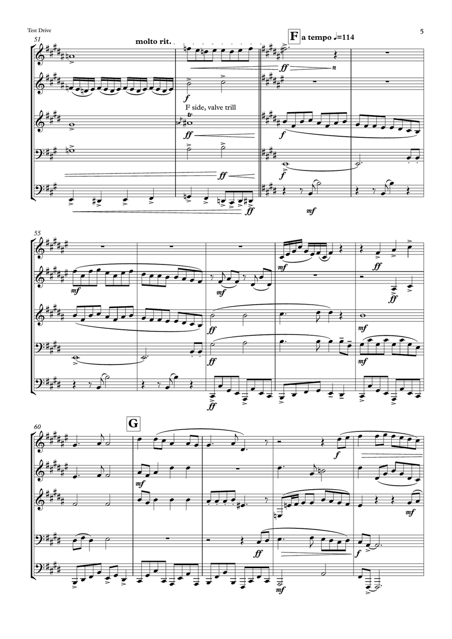 Test Drive Test Drive Brass Ensemble scores gallery preview page 5