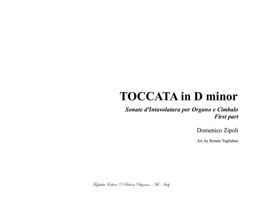 TOCCATA in D minor - Zipoli - From Sonate d’Intavolatura per Organo e Cimbalo Organ Solo scores gallery preview page 1