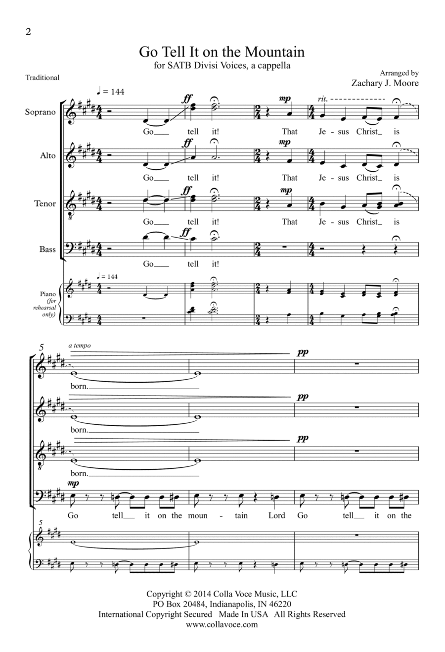 Go Tell It on the Mountain Divisi scores gallery preview page 1