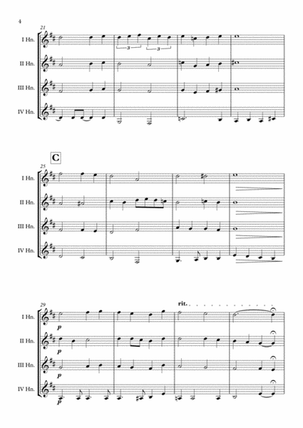 "Abide With Me" Horn Quartet arr. Adrian Wagner image number null