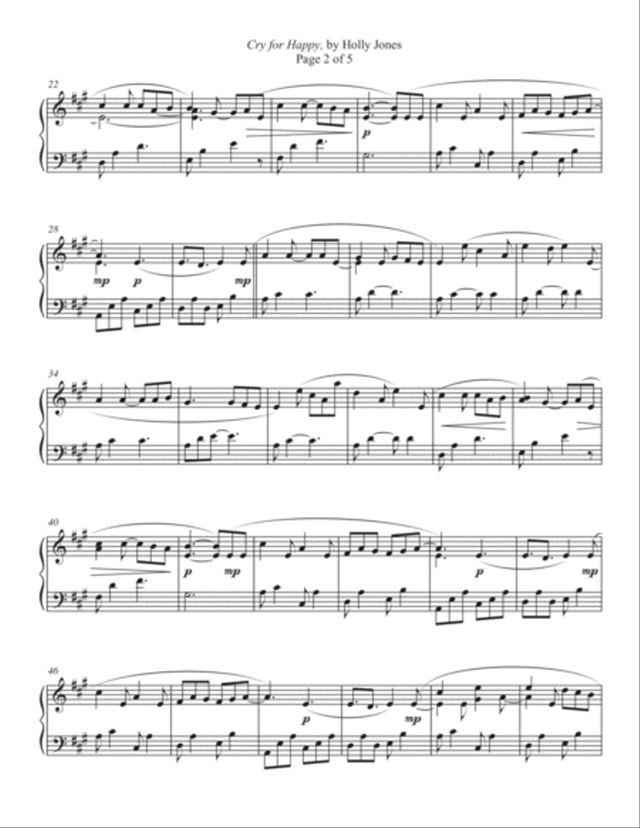 Cry for Happy Piano Solo scores gallery preview page 2