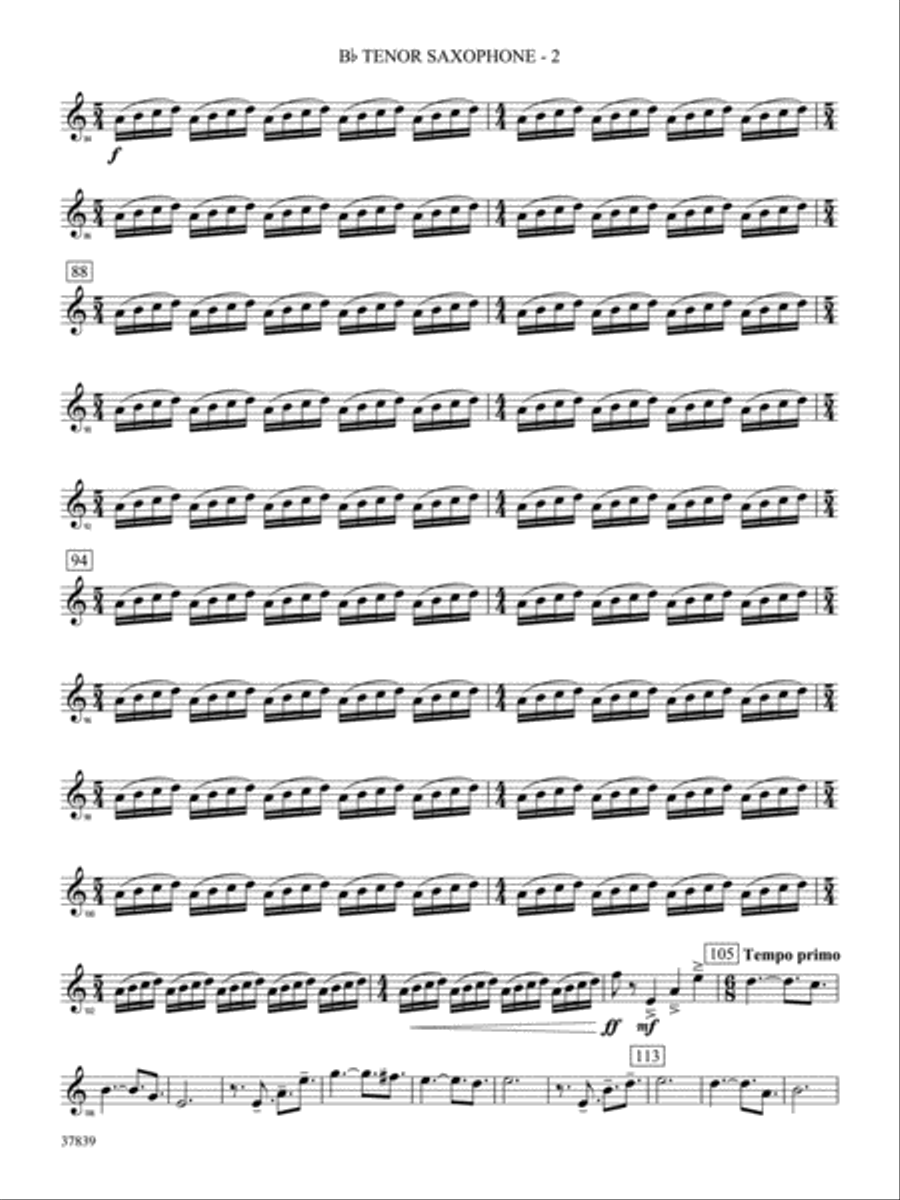 Conquest 1 (from the motion picture Ninja's Creed): B-flat Tenor Saxophone Concert Band scores gallery preview page 2