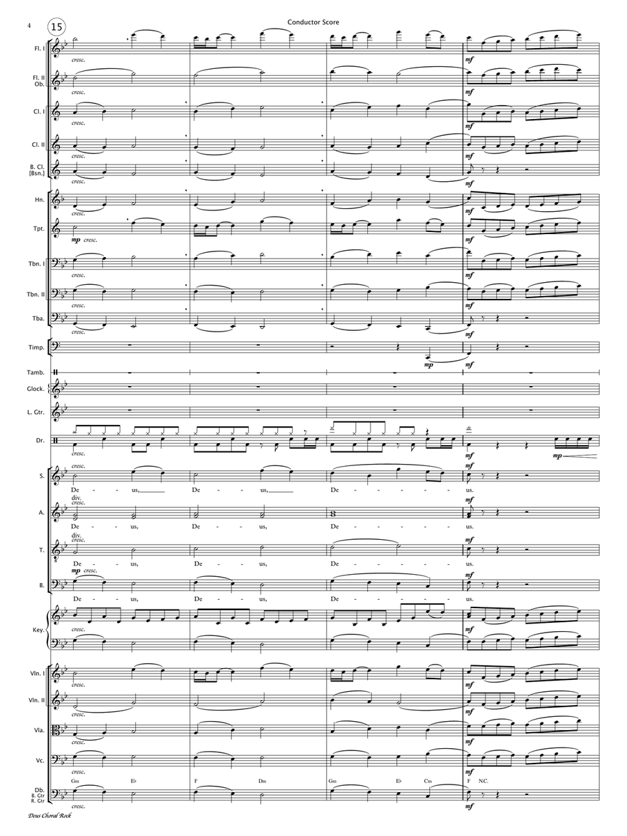 Deus Choral Rock (SAB Choir - Orchestra - Rock Band) 3-Part scores gallery preview page 6