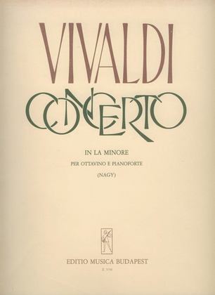 Book cover for Concerto in la minore per ottavino, archi e cZal
