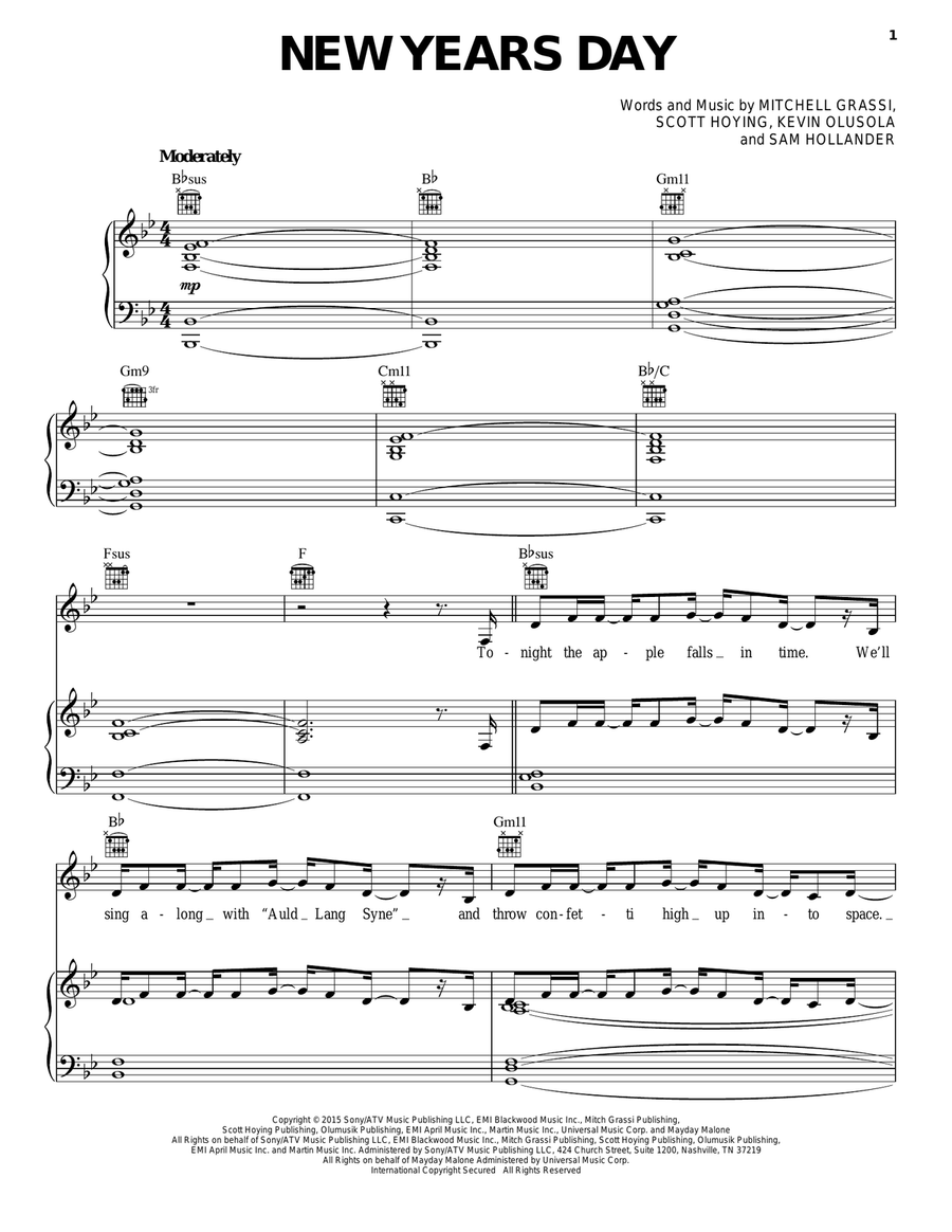 New Years Day New Years Day A Cappella scores gallery preview page 1