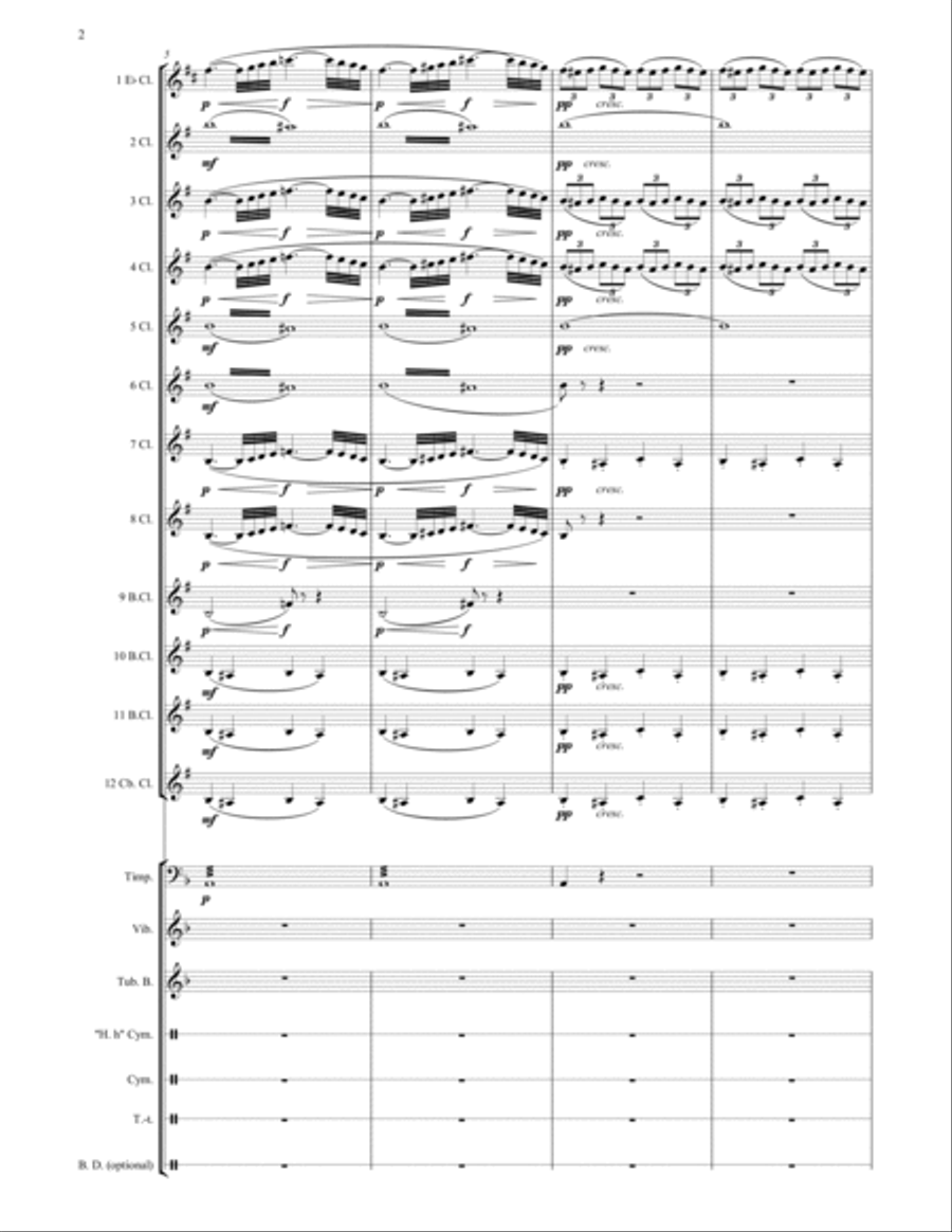 Night on the Bare Mountain arranged for Clarinet Ensemble Score and Parts Woodwind Ensemble scores gallery preview page 3