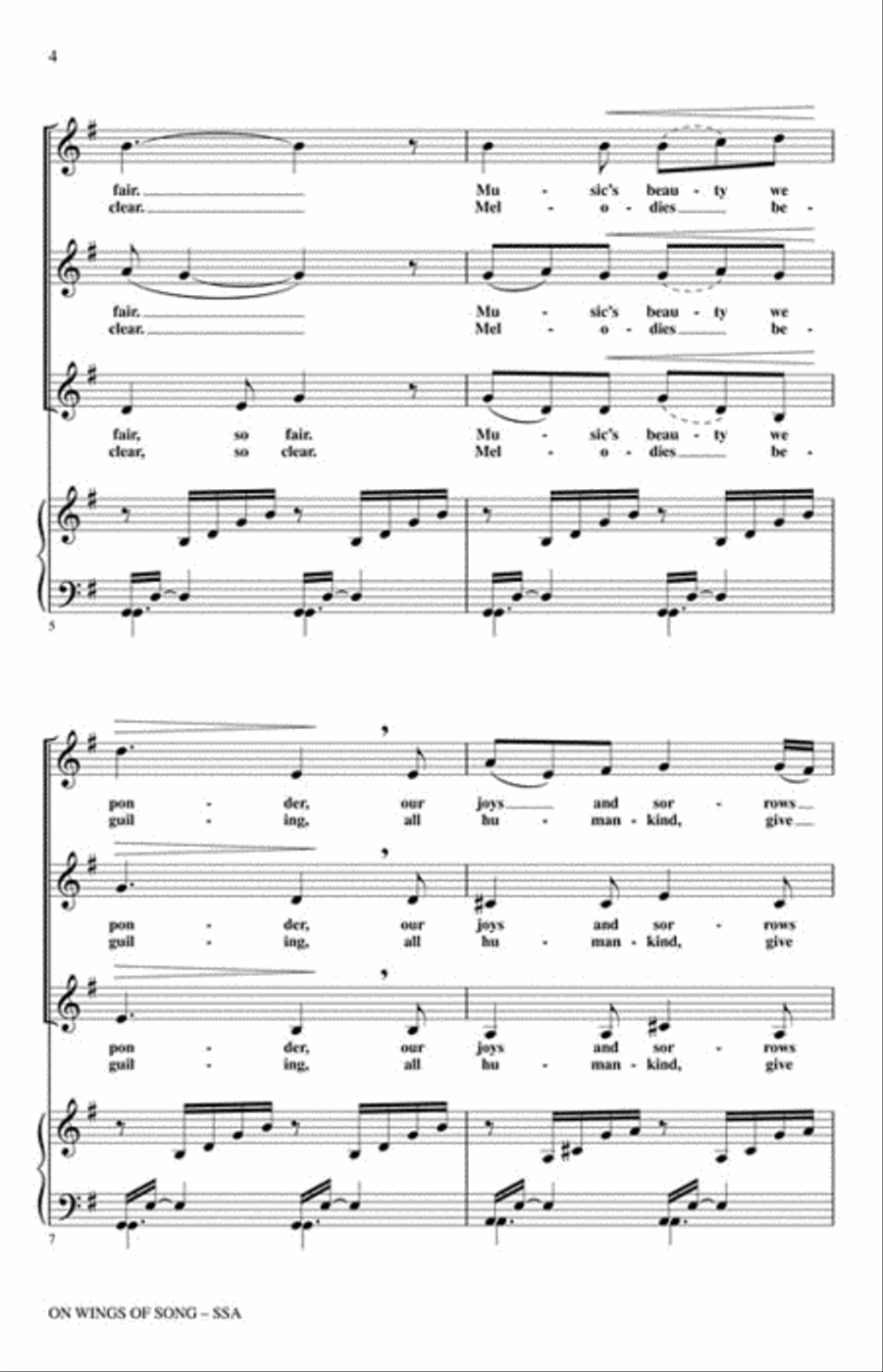 On Wings of Song SSA scores gallery preview page 3