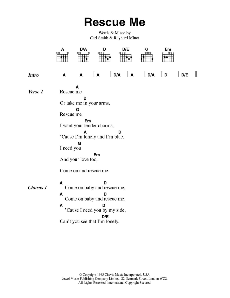 Rescue Me Easy Guitar scores gallery preview page 1