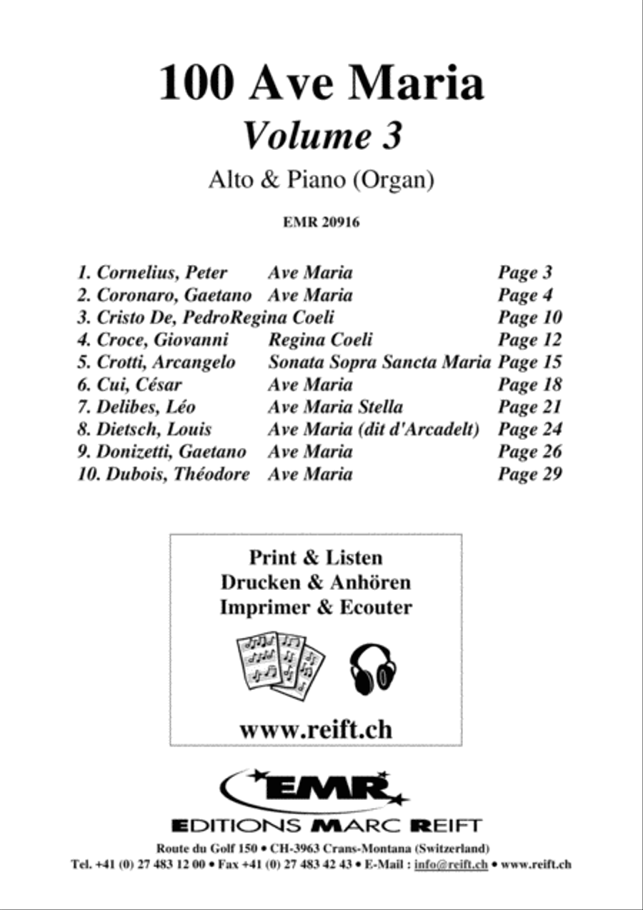 100 Ave Maria Volume 3 Alto Voice scores gallery preview page 2