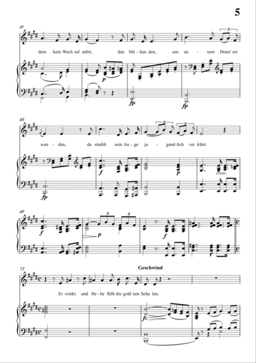 Schubert-Uraniens Flucht(Urania's Flight),D.554 in bD for Vocal and Piano Voice scores gallery preview page 6