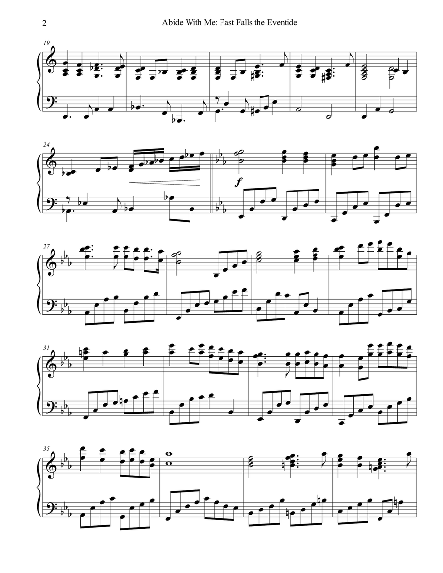 Abide With Me: Fast Falls the Eventide - Piano Solo Piano Solo scores gallery preview page 2