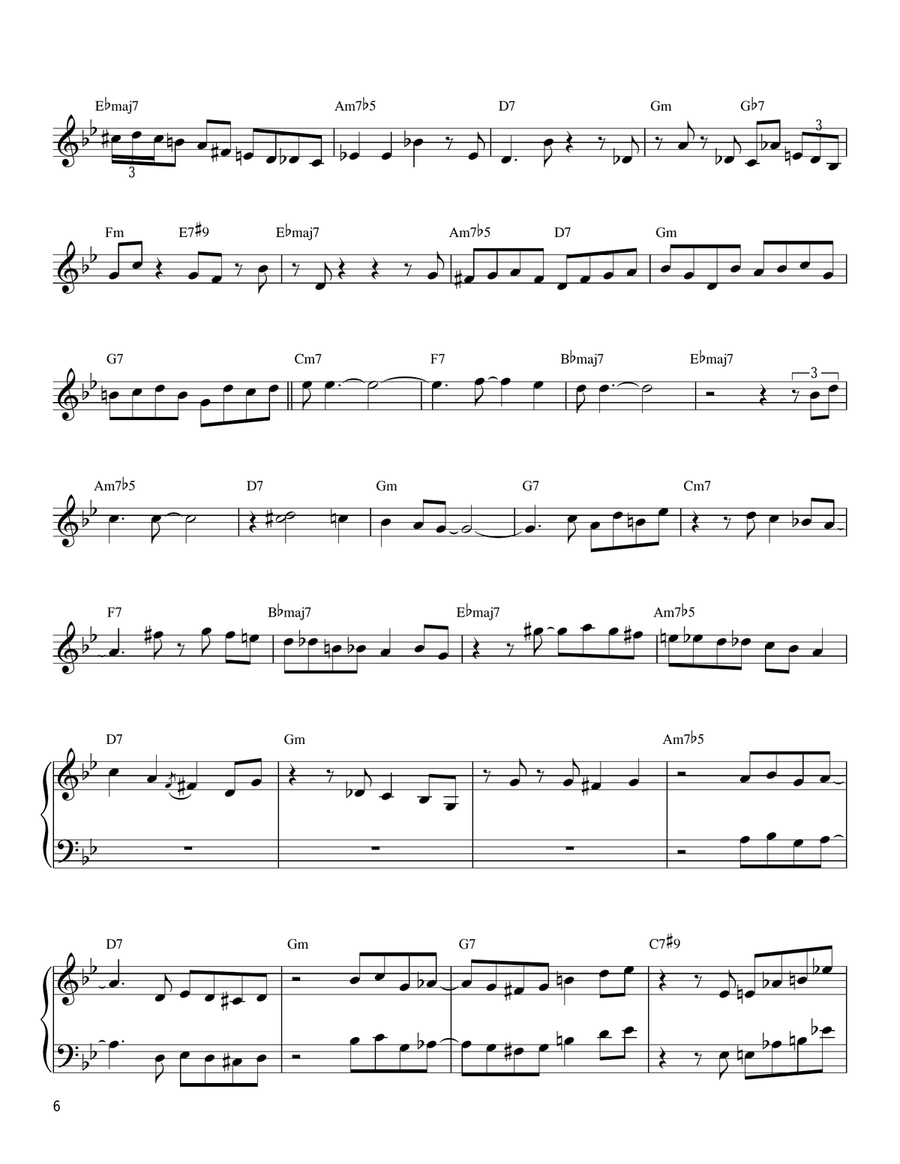 Autumn Leaves Piano Solo scores gallery preview page 6
