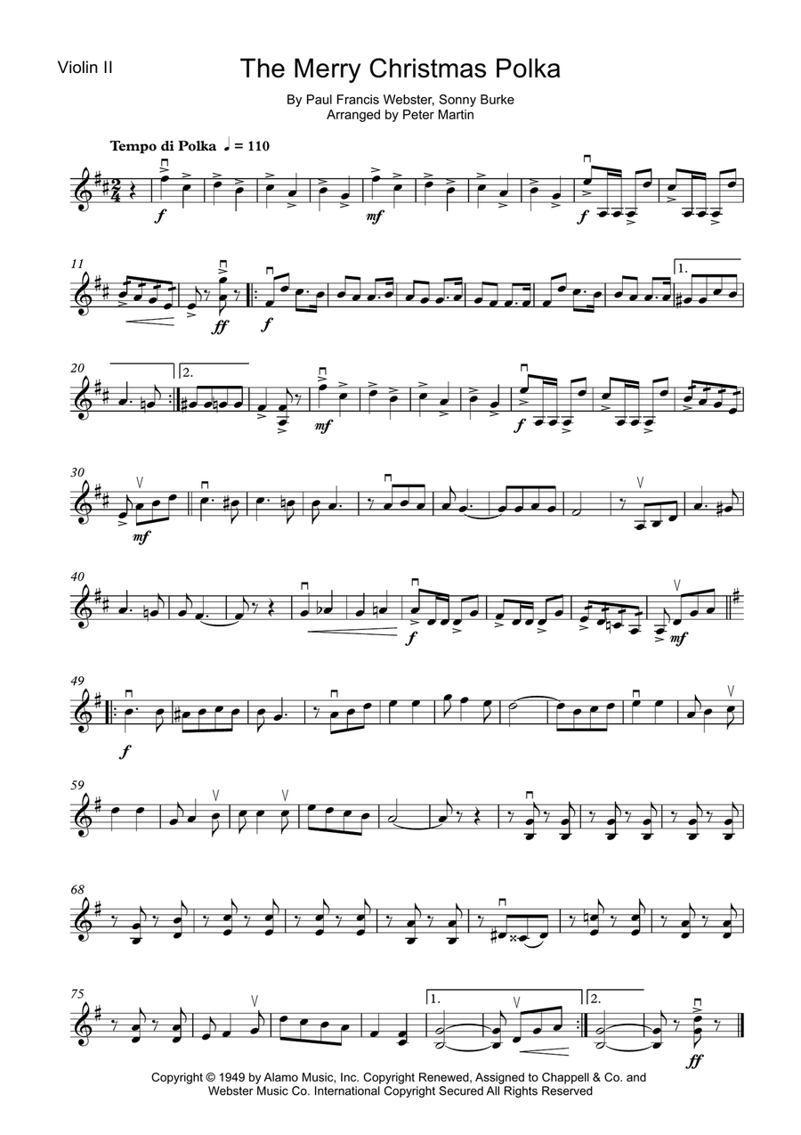 The Merry Christmas Polka String Quartet scores gallery preview page 4