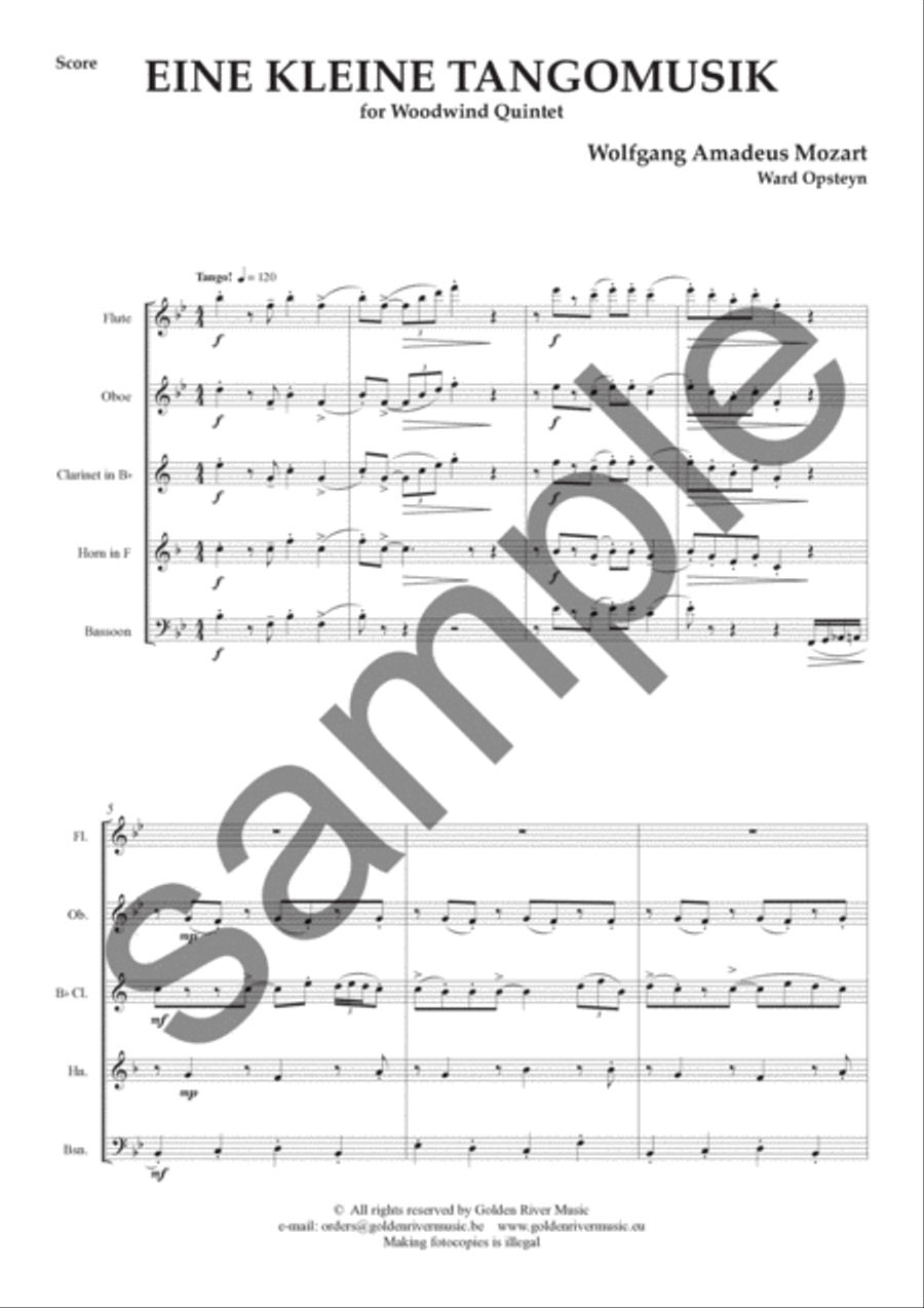 Eine kleine Tangomusik Eine kleine Tangomusik Woodwind Quintet scores gallery preview page 2
