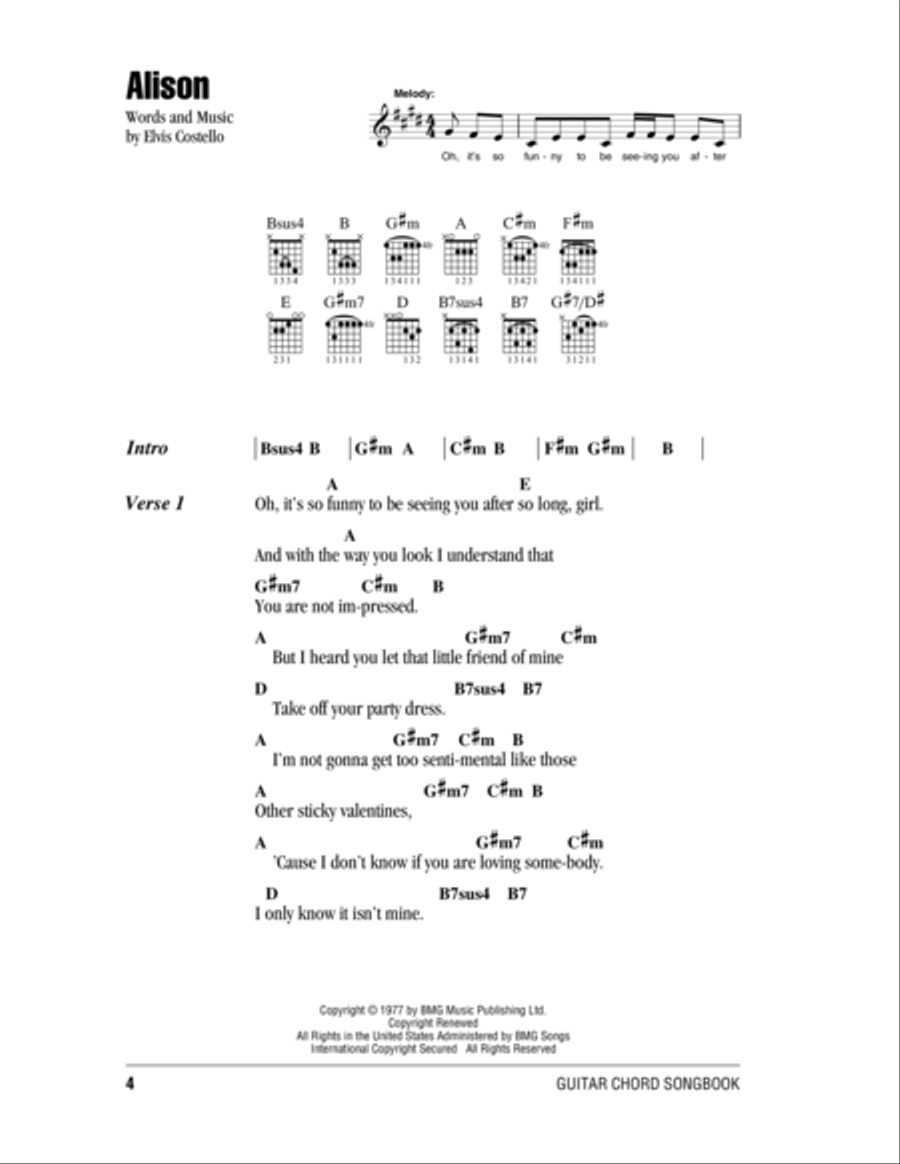 Alison Acoustic Guitar scores gallery preview page 1